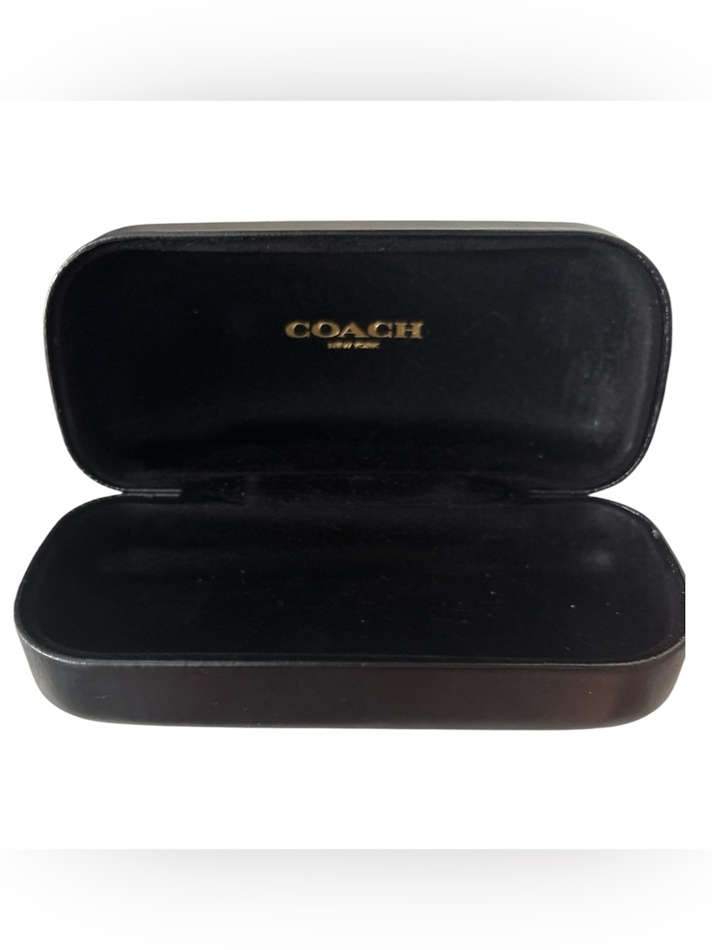 COACH New York Black Velvet Lined Clamshell Eyewear Case